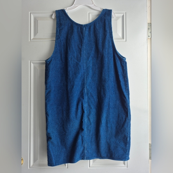 Blue Denim Corduroy Overall Mini Dress - Picture 5 of 6